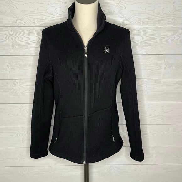 Womens’ Spyder black endure core full zip midweight sweater Size Large - Picture 1 of 7